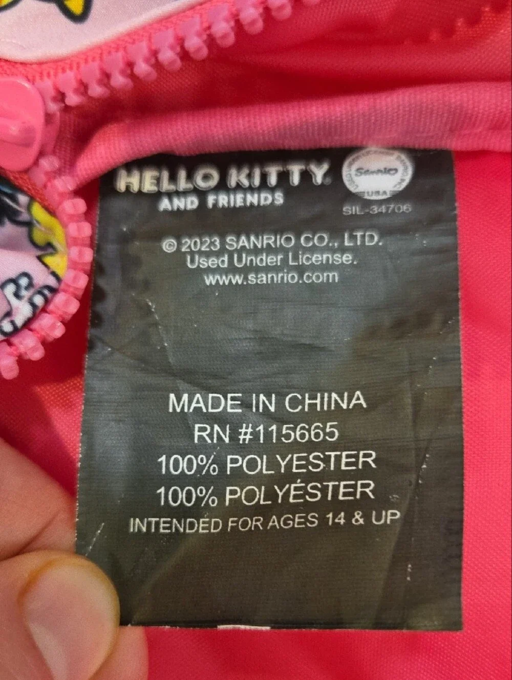 Hello Kitty Pink Rainbow Print Backpack Excellent Condition